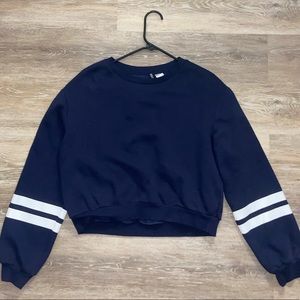 Navy Cropped Sweatshirt